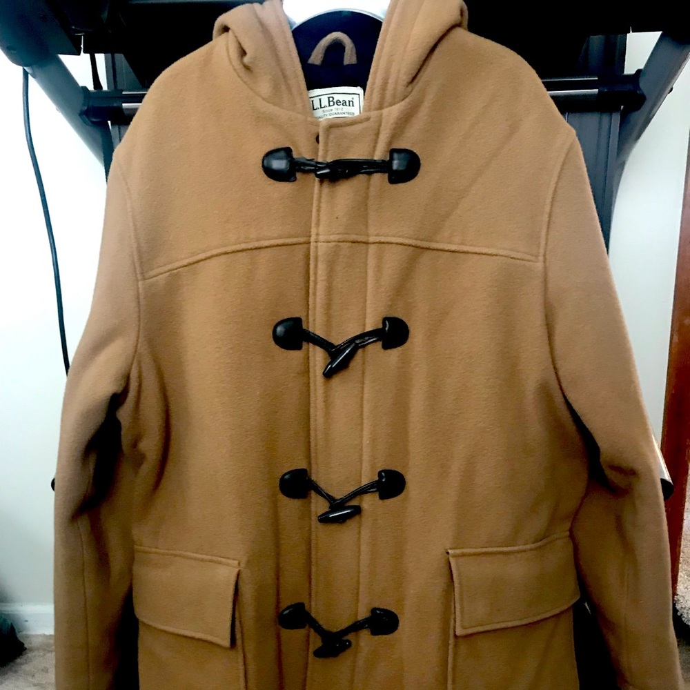 L.L. Bean Men’s Toggle Button Car Coat. Deep Tan. Good Condition X-Large Regular